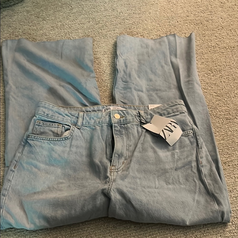 Zara wide leg raw hem culotte Casual Jeans